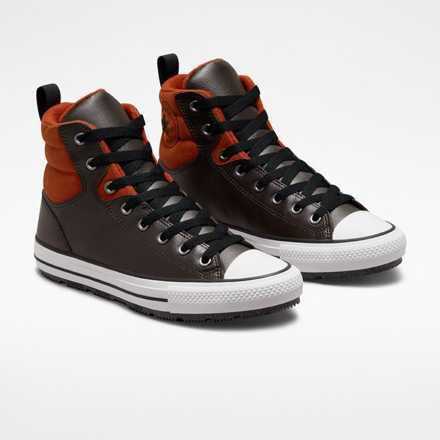 Botas de Inverno Converse Chuck Taylor All Star Berkshire Agua Resistant Cano Alto Feminino Marrom Laranja Pretas | PT R080P75